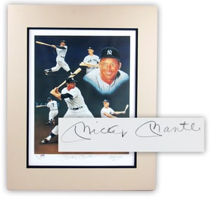 Mickey Mantle Signed Ltd. Ed. Print, PSA Authenticated