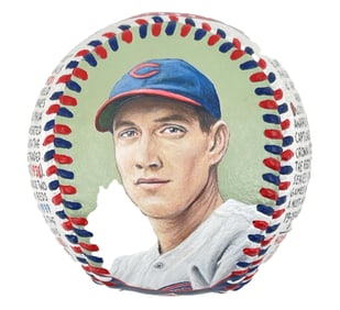 Bucky Walters Hand-Painted Artball® by Monty Sheldon - Incredible & Unique Sports Art!