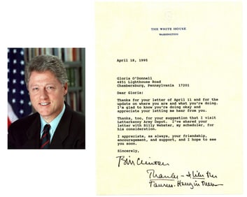 Bill Clinton Approves Military Visit & Engages Constituents Concerns. Rare WH TLS w/ Postscript!