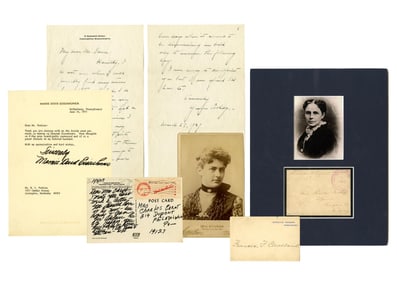 Group of Letters and Cards Signed by 4 First Ladies: Coolidge, Cleveland, Garfield, & Eisenhower