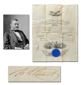 Ulysses S. Grant Signed Rare Appointment for Naval Commander