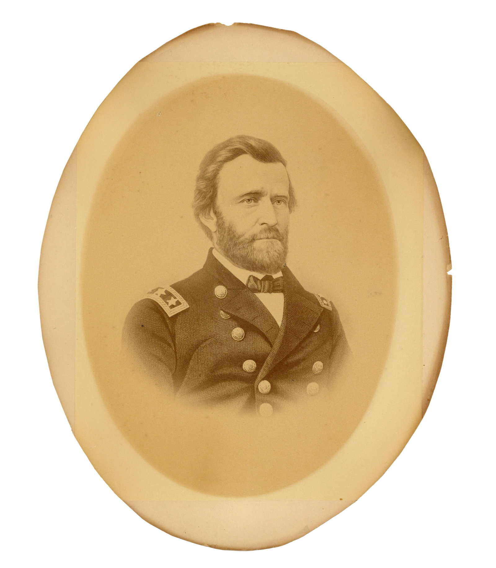 Ulysses S. Grant Oversize Albumen by Ward of Boston: Ulysses Grant n.p., n.d. Ulysses S. Grant Oversize Albumen by Ward of Boston Photograph A large albumen image of Grant in head and shoulders, backstamp of Joseph Ward, Boston. The photograph measures 