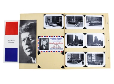 JFK Group of Photos, Program & Ticket from the Infamous 1962 MSG Birthday Party