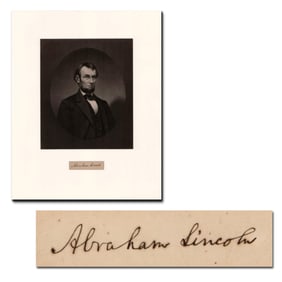 Abraham Lincoln Bold Full Signature, Handsomely Displayed!