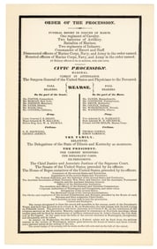 Lincoln Assassination: Rare Original Funeral Procession Broadside