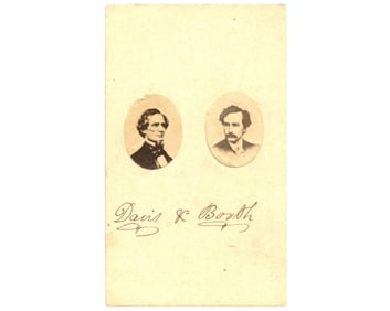 Unique J. Wilkes Booth & J. Davis CDV with Vignette Portraits