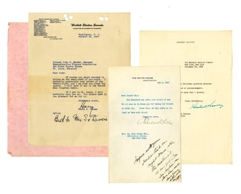 3 Typed Letters Signed by Presidents Hoover, Truman, and Taft