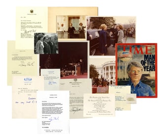 3 Typed Letters Signed by Presidents Bush, Carter, and Ford, with Ephemera