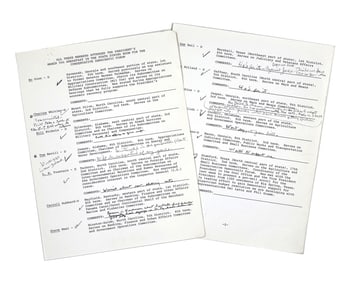 Reagan as President Annotated Memo Re: Conservative Democratic Forum, 105 Words in His Hand