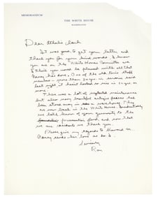 Reagan Writes as President: "The White House...hasn't looked so nice in 20 years..."