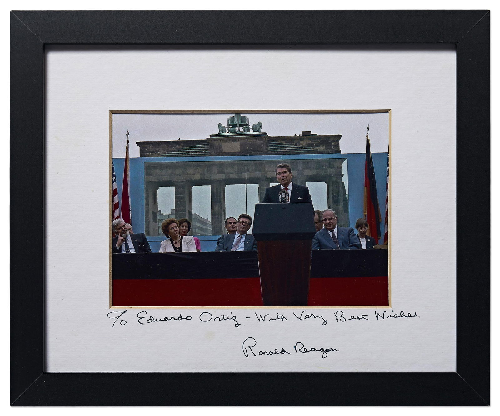 Ronald Reagan Signed Mat, "Tear Down This Wall" Photo, LOA by PSA/DNA (1 of 3)