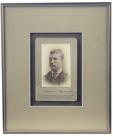 Superb Theodore Roosevelt Early Signed Portrait, Mid-1880s, Framed, PSA Certified