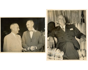 2x Harry Truman Signed Original Photographs