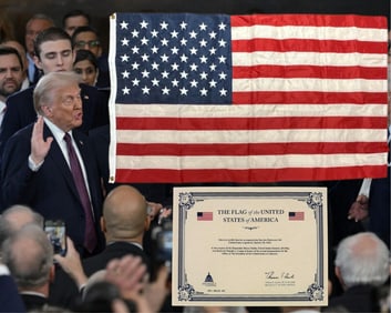 Donald Trump 2025 U.S. Capitol-Flown Inauguration Flag Issued By Sec. Rubio!