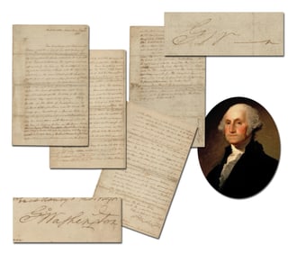 G. Washington Twice Signed 4pp Raising Thousands of Troops, "supposing all the men alive, 142