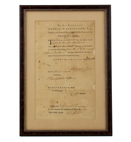 George Washington Signed Discharge for Brave Soldier Who Wintered at Valley Forge, Was Shot, and