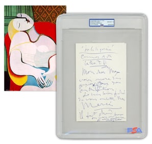 Pablo Picasso PSA GEM MT 10 Rare ALS Addressed to Art Collector, Patron & Financial Advisor