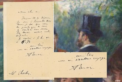 Renoir Writes to Charles Ephrussi, Featured in Famous Painting "Luncheon of the Boating Party"