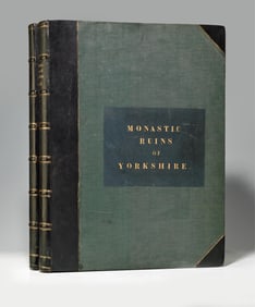 William Richardson, "Monastic Ruins of Yorkshire," With 80+ Elephant Folio Plates, Many Hand-Colored