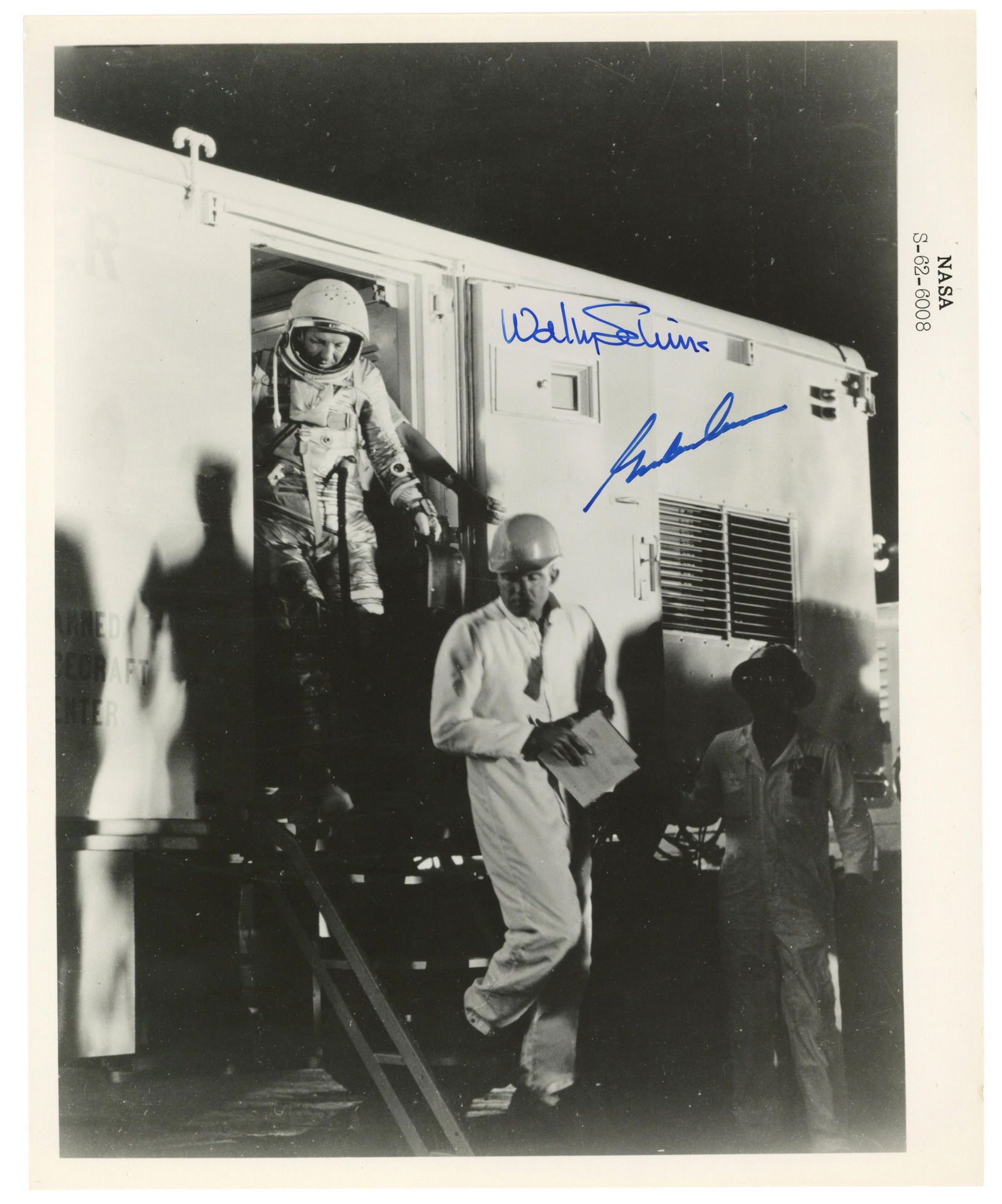 Shirra and Cooper Original NASA Mercury 7 Numbered Photo, B/W Variant (1 of 1)