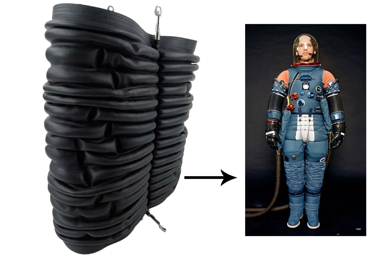 Apollo A7LB Moonwalking Suit Molded Bladder Knee Joint – Critical Flight Hardware - Rare! (1 of 7)