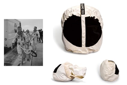 Roger Chaffee Apollo 1 Helmet & Glove Cover, Only Known Spacesuit Piece to Have Survived Disaster,