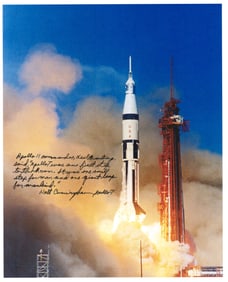 Apollo 7 Walt Cunningham Huge Signed Photo, With Zarelli Authentication
