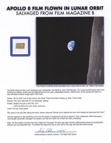 Apollo 8 Film Artifact of Earthrise Roll, From the Dick Underwood Collection