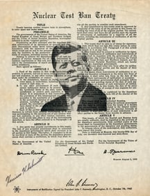Harrison H. Schmitt Signed Souvenir Copy of JFK's Nuclear Test Ban Treaty, With Zarelli LOA