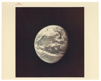 Apollo 11 Photograph of Earth - Gorgeous Red Number Image