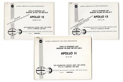 Seldom Seen Stowage Lists for Apollo 11, 12 and 13 Missions, NASA-Published