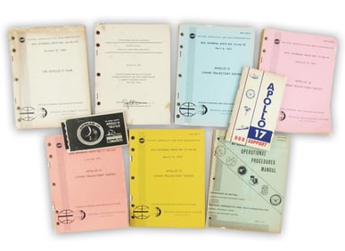Apollo Missions 11 Thru 17 Collection of Manuals & Booklets, 9 pcs. Total