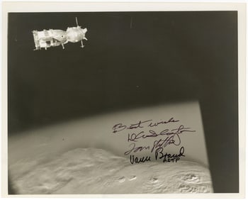 Apollo-Soyuz Crew Signed Photo: Deke Slayton, Tom Stafford and Vince Brand