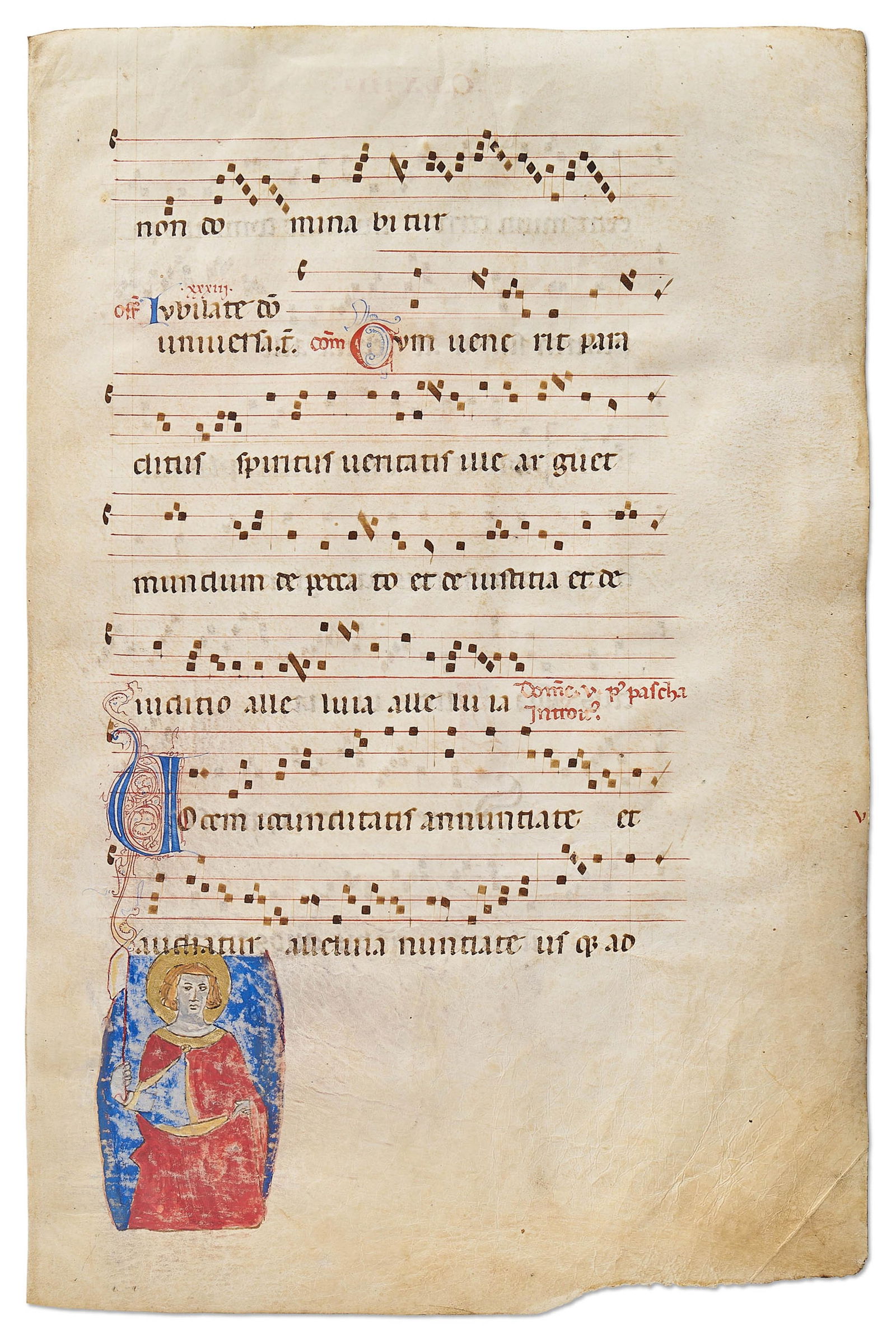 15th C. Italy Illuminated Biblical Antiphonal Manuscript on Vellum (1 of 3)