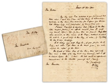 Ashland Slave Hire, Henry Clay 3x Signed ALS With Bonus FF Addressed to French Expatriate