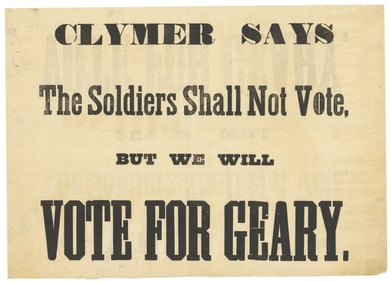 Rare Negro Suffrage Election Broadside, 1866