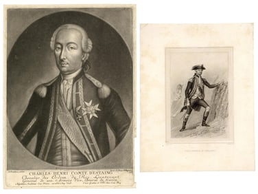 Comte d'Estaing Engravings, Includes one Mezzotint