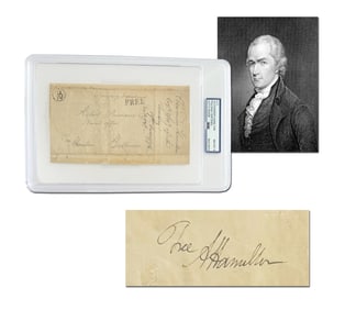 Alexander Hamilton Signed FF Cover to Robert Purviance, PSA Certified & Encapsulated