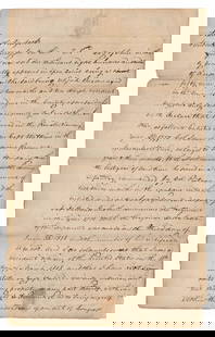 Revolutionary War Soldier's Request for Pension, 1820 Court Document: Revolutionary WarSteuben County, NY, June 21, 1820Revolutionary War Soldier's Request for Pension, 1820 Court DocumentMDSManuscript Document Signed, "Elijah Baron", 2pp, 8" x 12.75"