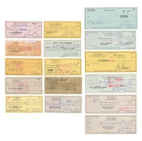 Group of 25 Checks Signed by Actors: Griffith, Fonda, Reiner, Wilder, and More!