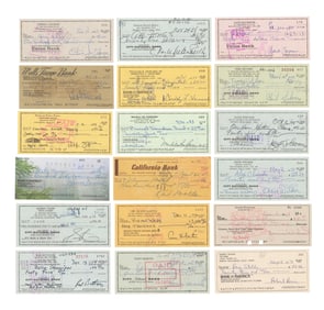 Group of 31 Checks Signed by Actors: Hawn, Seymour, Silvers, and More!