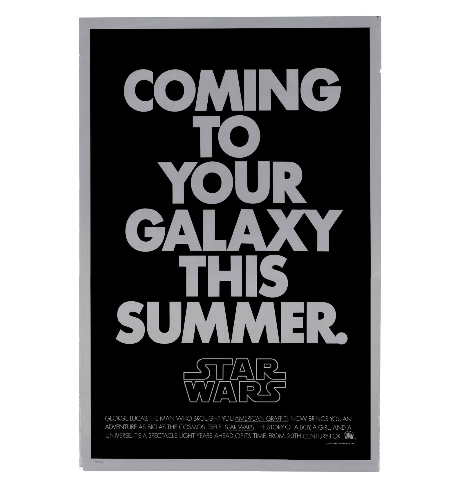 Star Wars Episode IV Advance Teaser One-Sheet (1 of 3)