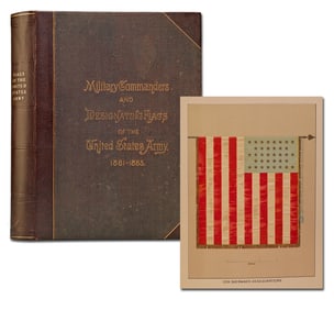 Civil War U.S. Army Flags, "The Most Beautiful Lithographs Possible," 89 Color Plates, Handsomely