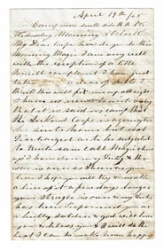 Civil War Soldier's Letter to Wife Re: Lincoln Assassination, "I wish I had old Booth to Punish I