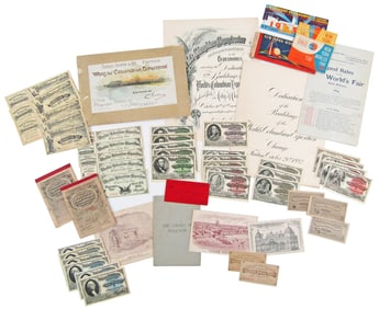 Columbian Exposition & Other World's Fairs (1933, 1939, 1964) Ephemera & Collectibles, 50+ Pcs