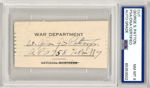 George S. Patton, Jr. War-Date Signature and Address, PSA/DNA NM-MT 8