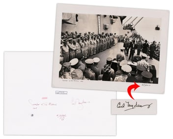 [World War II] Japanese Surrender on the Missouri Print Signed by Photographer Carl Mydans