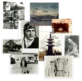 AVG Flying Tigers Group of 9 Signed Photographs- 22 Signatures Total!