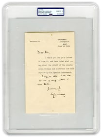 Churchill PSA GEM MT 10 TLS Re: Franco Prisoners of War Facing Execution, Many Of Them Jews, On the