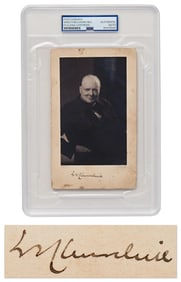 Winston Churchill Boldly Signed Photo, PSA Encapsulated